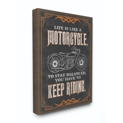 " Motorcycle Life Keep Riding Black Orange Word Design "