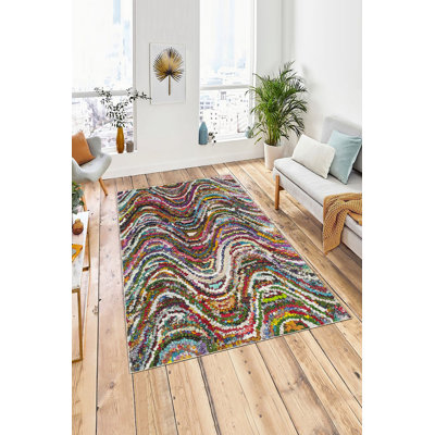 Stylish Hall Carpet (3.3 x 6.6 ft), 100% Polyester, 650 g/m² | Antibacterial, Eco-Friendly, Non-Slip PVC Dot Underside, 0.2 in Pile Height | Machine Washable, Perfect for Living Rooms & Entryways, Durable & Easy Care