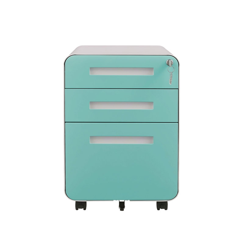 3-drawer Mobile File Cabinet For Office , Waterproof & Moisture-resistant, Anti-tilt Design With 5 Wheels, Suitable For Legal/letter/a4 Files