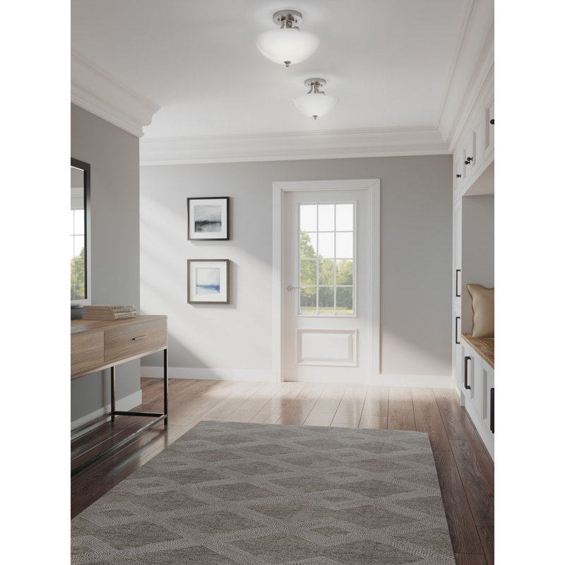 Van Reipen Glass Semi Flush Mount, Brushed Nickel