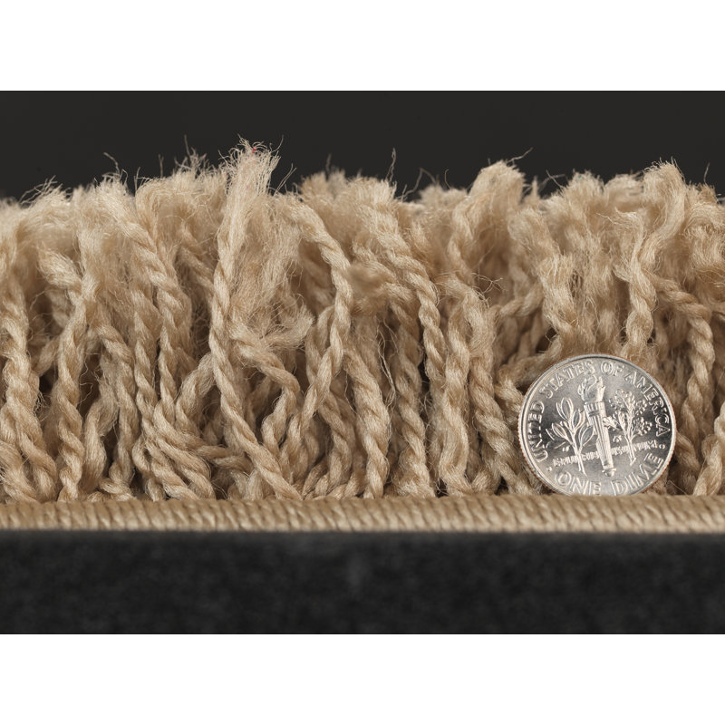 Tapis beige à poils longs Cozy, Tapis de couloir 2 pi 7 po x 8 pi