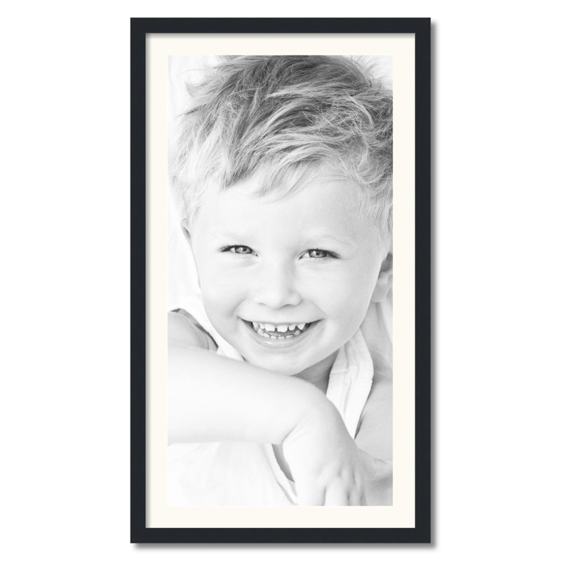 Cadre pour photo simple 18 po x 36 po en bois mat, Blanc