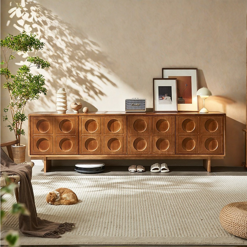 Medieval style TV stand, 86.61", Brown