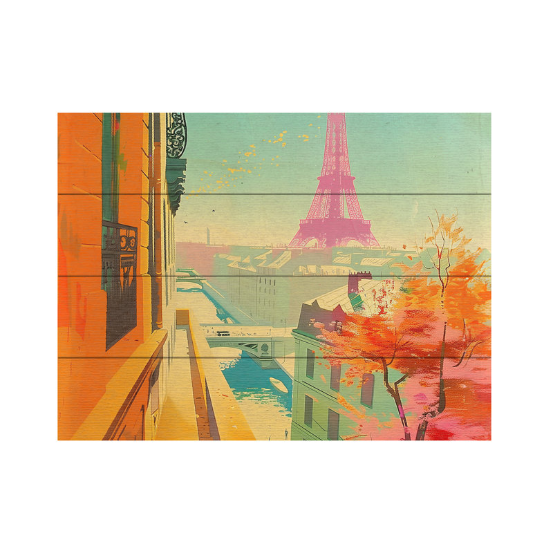 Sasha Paris Colours I Wood Slat Art, H 18 po x l 22 po