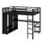 Loft Bed Frame With Wardrobe,Desk And Storage Shelves-826711887-826711886