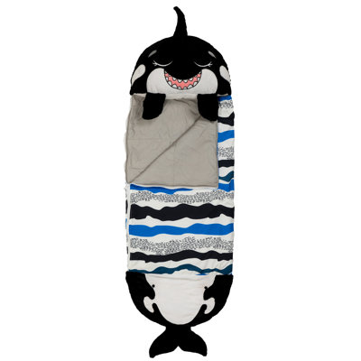 Happy Nappers: oreiller et sac somnolent: Ozzy le requin, 2-en-1: animal en peluche s'ouvre à un sac de couchage, doux, jeu et sieste, enfants de 3 ans et plus