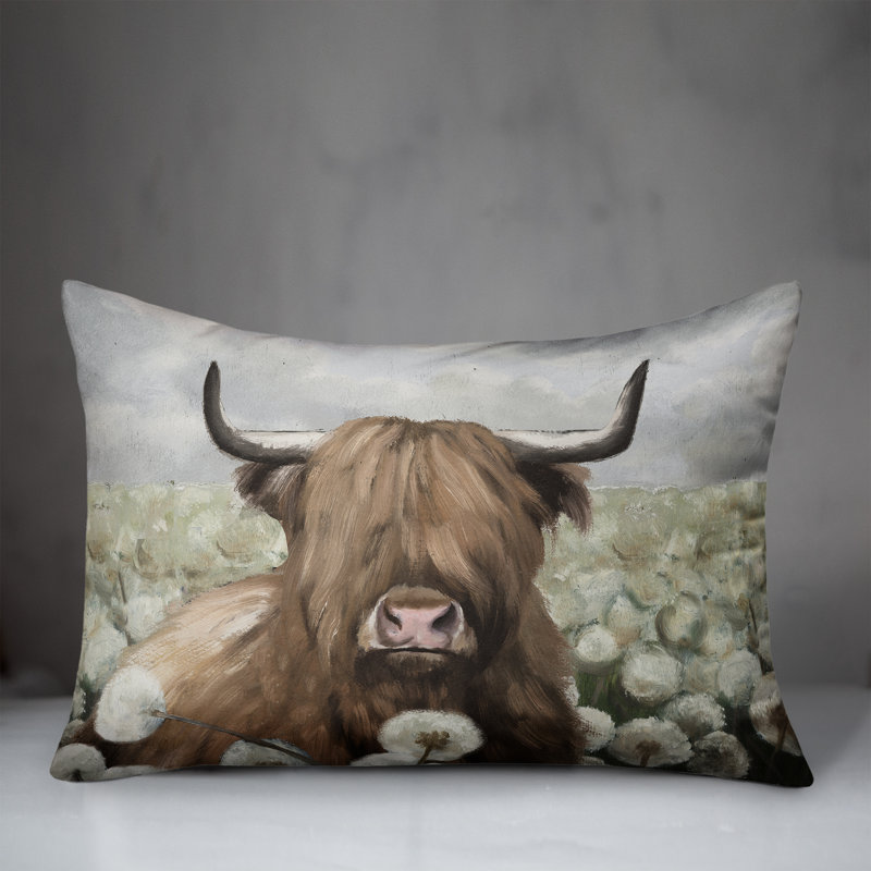 Coussin intérieur / extérieur Highland Cow Portrait