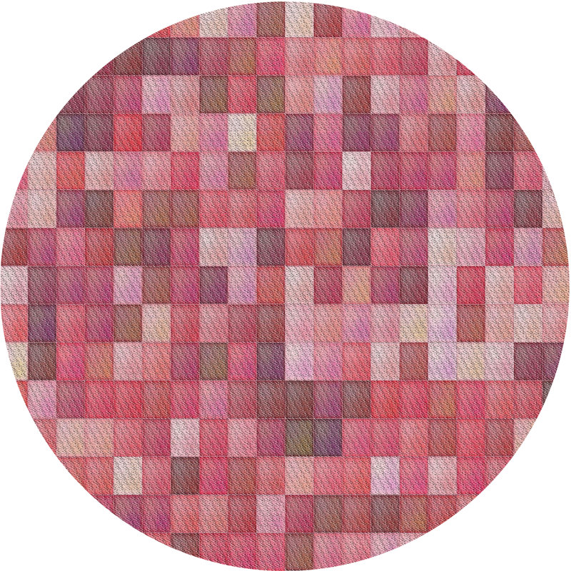 Tapis rouge tissé à la machine, Rond 3 pi