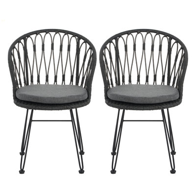 TAVON CHAIR,2PCS With 2 Cushions,Gray