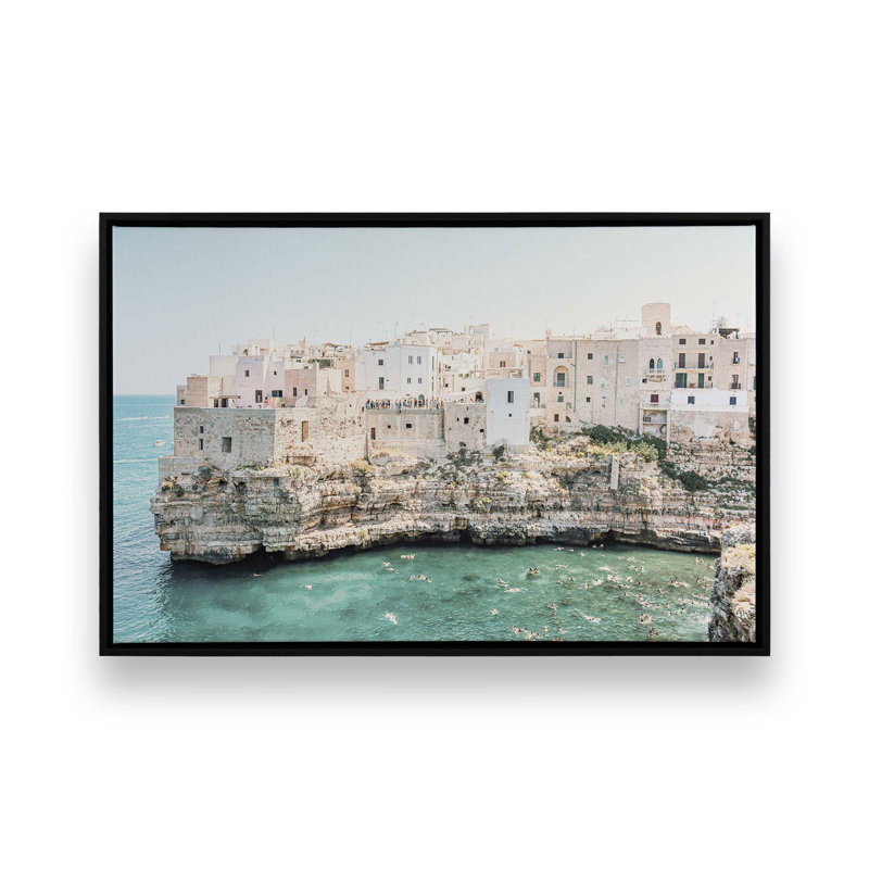 Impression sur toile tendue Ocean's Edge II, H 24,75 po x l 36,75 po x P 1,75 po, Cadre flottant noir satiné