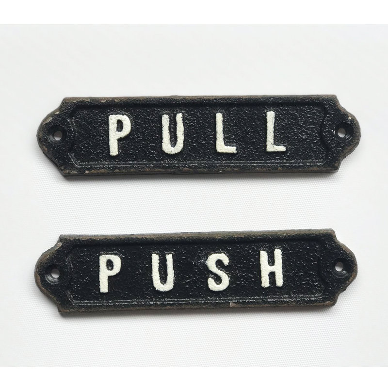 Cast Iron Push Pull Door Signs
