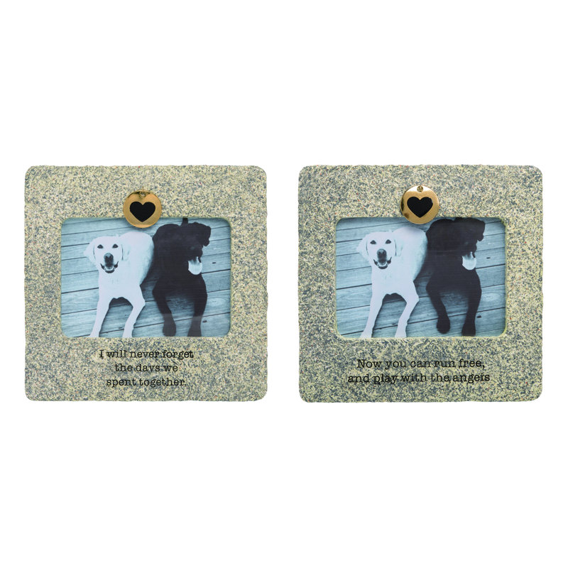  Resin Pet Memorial Frame w/Tag Hook Set of 2