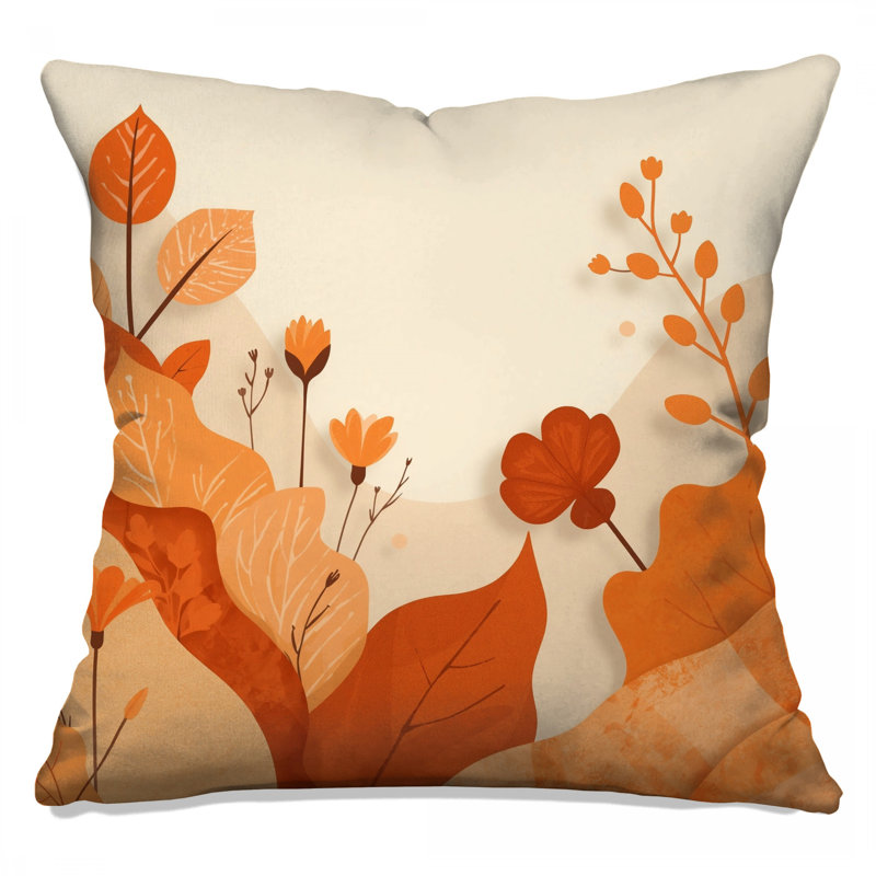 Autumn Foliage Illustration Double Sided Throw Pillows, 20 x 20 inches