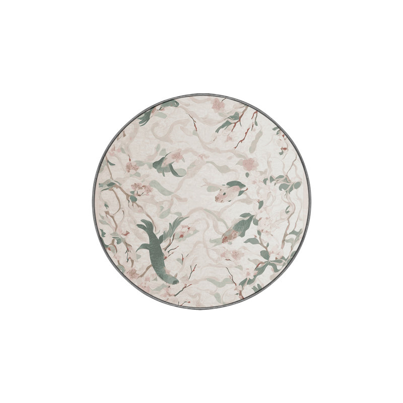 Silky Soft Plush Gray Area Rug, Round 8'