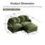 Canapé-lit 68 po en bois massif pour salon, 2 places avec coussins de repose-pieds amovibles Canapé pour canapé de salon, chambre à coucher, vert-131462914-131462915