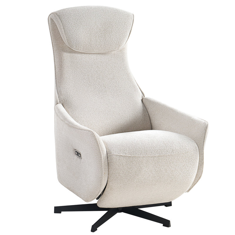 Power Zero Gravity Recliner Chair for Adults, Chenille Electric Recining Chairs, White