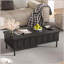 Table basse à plateau relevable avec 2 tiroirs, table centrale peu encombrante avec plateau pliable et compartiment de rangement dissimulé pour le salon-983475407