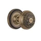 Egg & Dart Interior Mortise Door Knob with Rope Rosette
