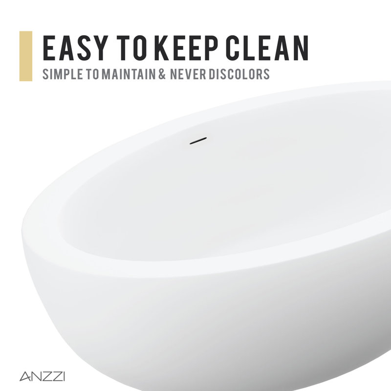 Lusso 75.5'' Matte White Freestanding Soaking Bathtub