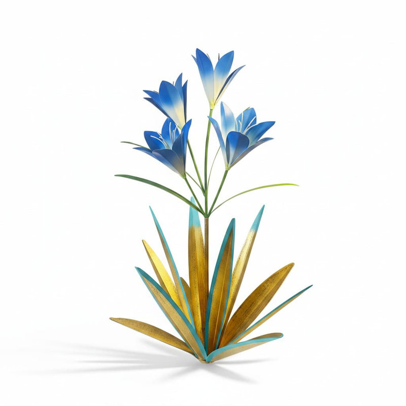 Metal Garden Statue, Blue