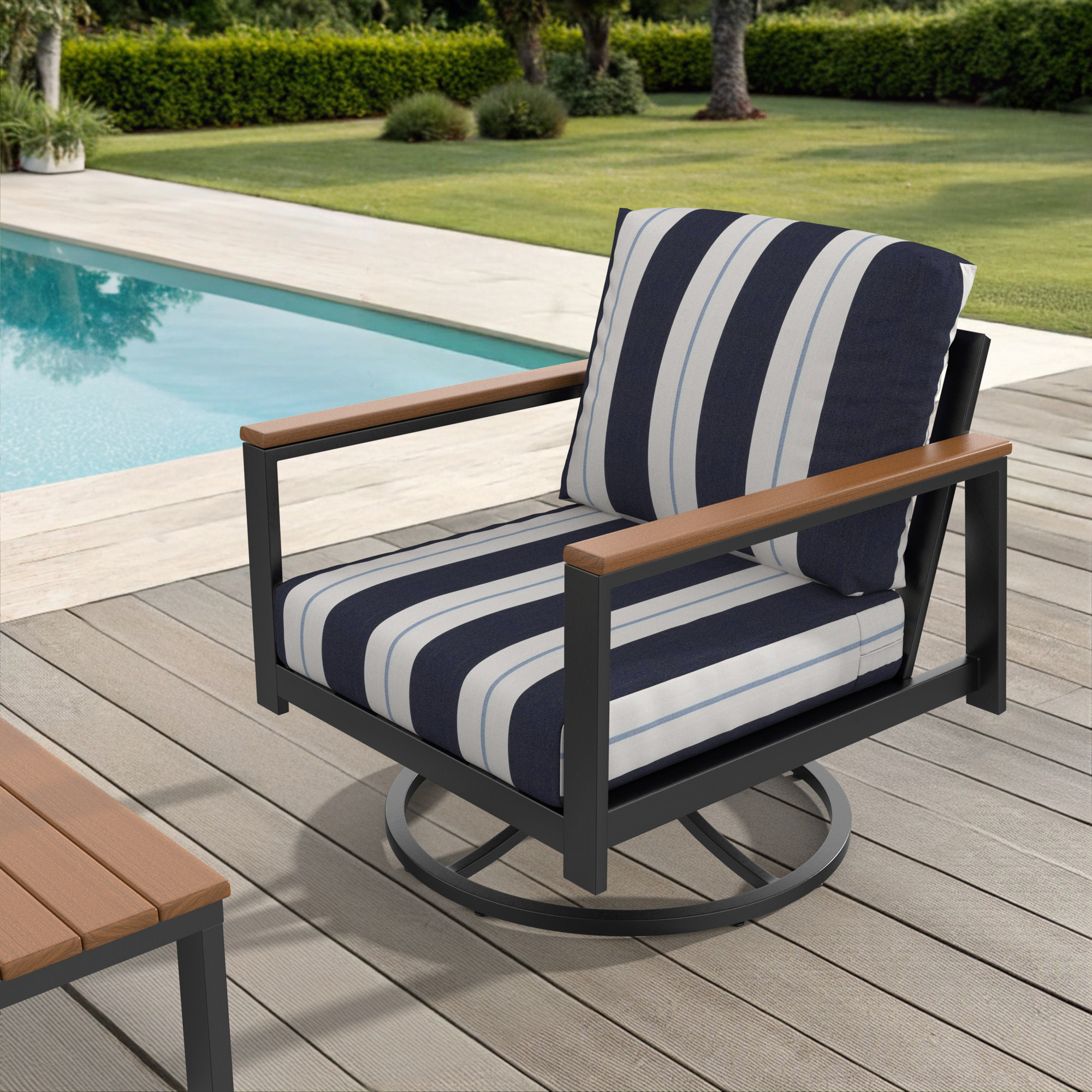 Townsend Outdoor Rocking Metal Chair with Sunbrella® Cushions, Green