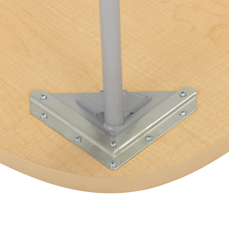 Table mobile trapézoïdale arrondie - travail d'équipe interactif et polyvalent, Brun