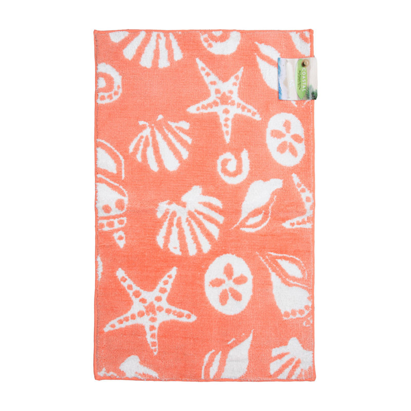 Tapis pour salle de bain Karinthia, L 24 po x L 40 po, Corail