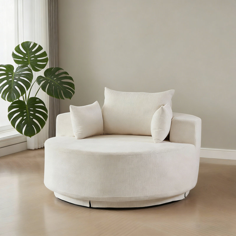 Canapé simple pivotant rembourré, Chenille beige clair