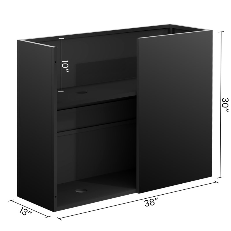 Boîte à fleurs pour l'extérieur, 30" H x 38" W x 13" D, Black