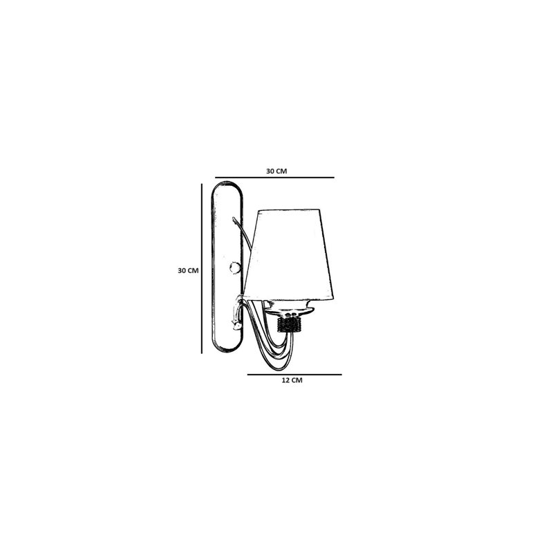 Lampe murale beige avec corps en métal et capuchon en tissu, 11,8 po x 5,5 po x 11,8 po | Douille à DEL 3,15 W | À piles (3 AA) | Éclairage élégant et fonctionnel pour le salon, la chambre à coucher ou le bureau | IP20, interrupteur marche / arrêt facile