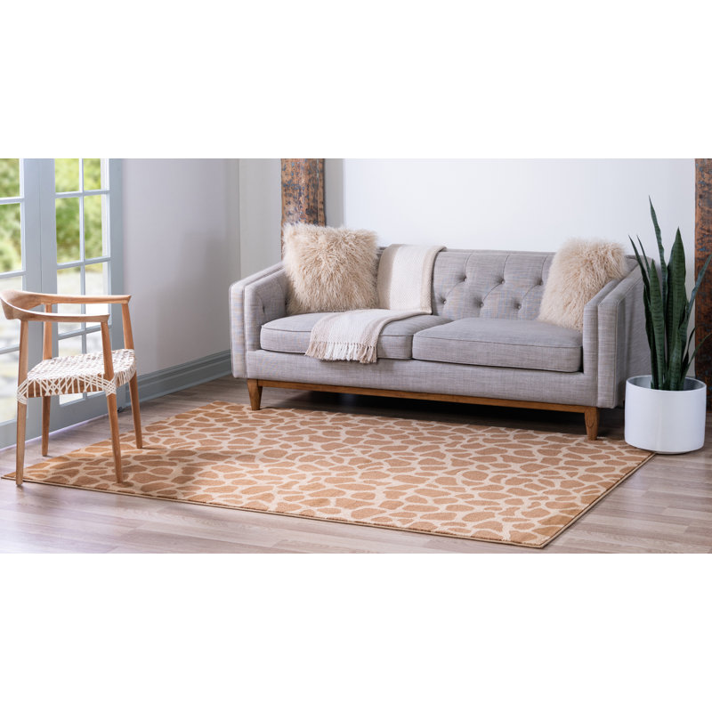 Testerman Animal Print Indoor Rug, Rectangle 6'1" x 9'