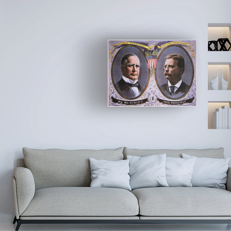 "American School Mckinley And Roosevelt Campaign", 1900, art sur toile, H 14 po x l 19 po