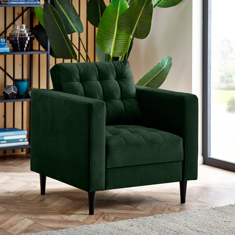 Jodi Velvet Armchair, Green
