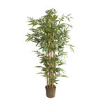 72" Tall High End Realistic Silk Bamboo Tree in Basket