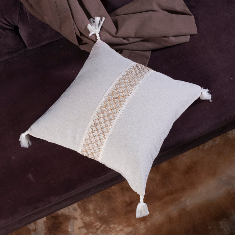 Ashwini White Square Cushion Cover