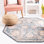 Tapis floral bleu / jaune safran / beige Akira