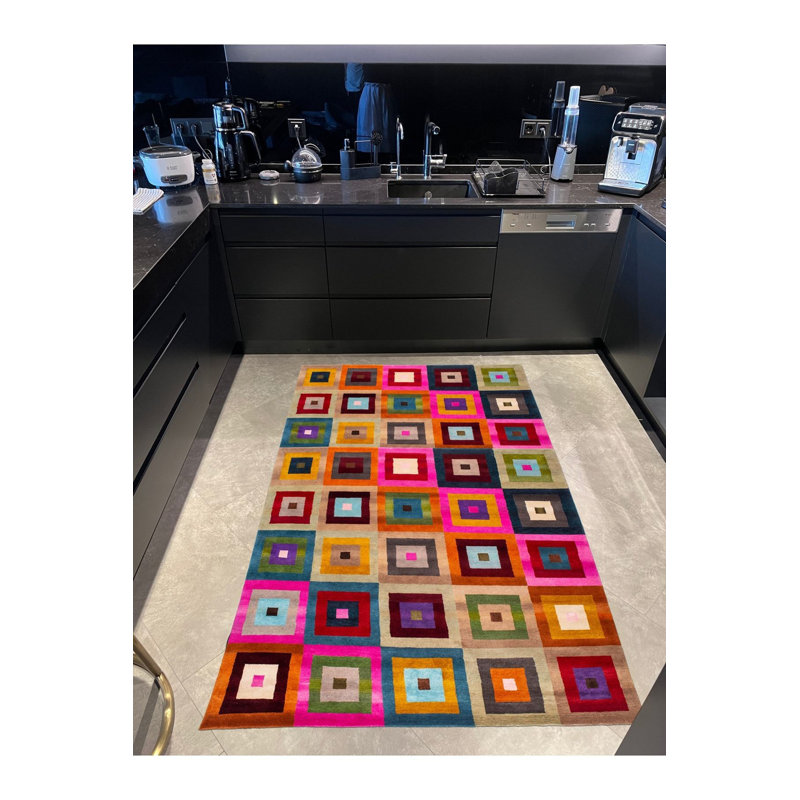 Tapis lavable imprimé à motif géométrique, Rectangle 3 pi 11 po x 5 pi 11 po