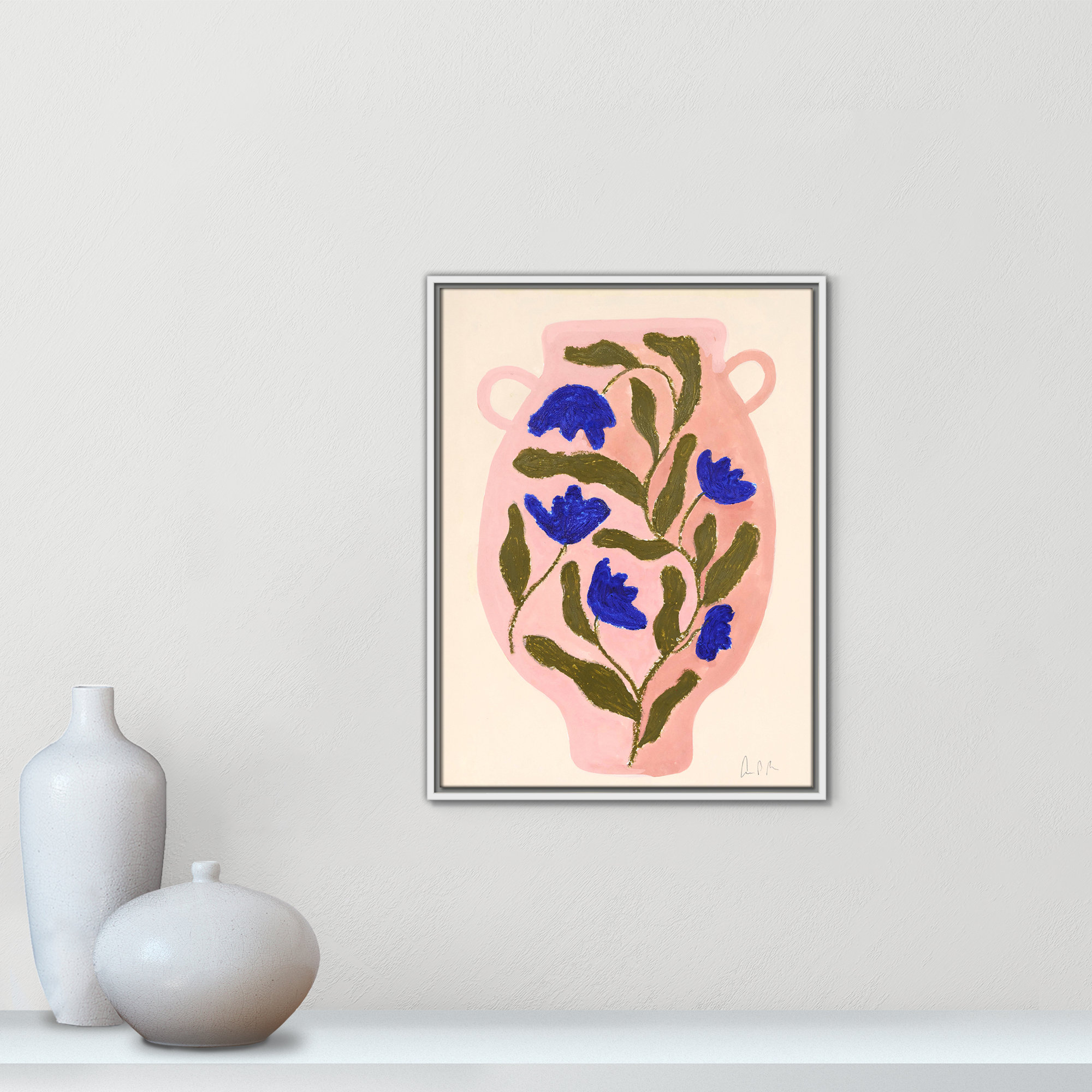 Vase No. 01 Print by Camilla Bergqvist, 25.5" H x 19.5" W, White