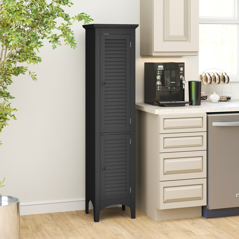 Freestanding Bathroom Cabinet, Black
