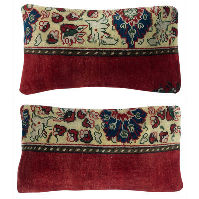 13 po x 24 po ENSEMBLE DE 2 - Housses de coussin en laine turque rétro. Taies d'oreiller faites à la main. Housses de coussin Farmhouse Decor