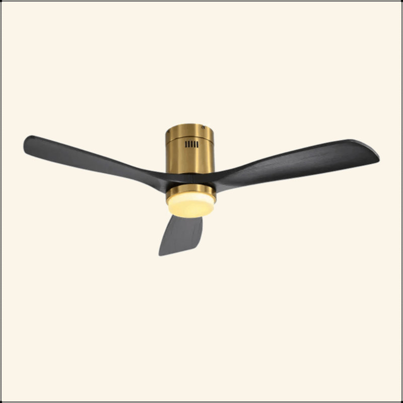 Ventilateur de plafond encastré de 52 pouces avec 3 pales en bois massif, télécommande, moteur à courant continu réversible pour le salon