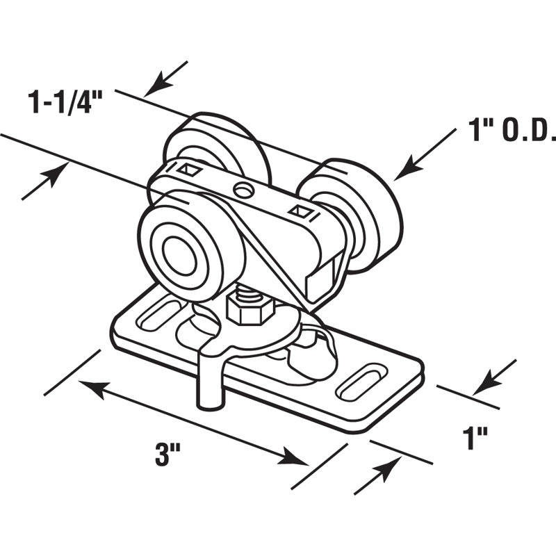 Rouleau de porte de poche Prime-Line, 1 po