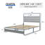 Modern Queen Size Bed Frame, Metal With Headboard & Led, Strong Stable, Noise-, Easy To Install, Antique Silver Finish Headboard, Charging , Quiet, Installation,