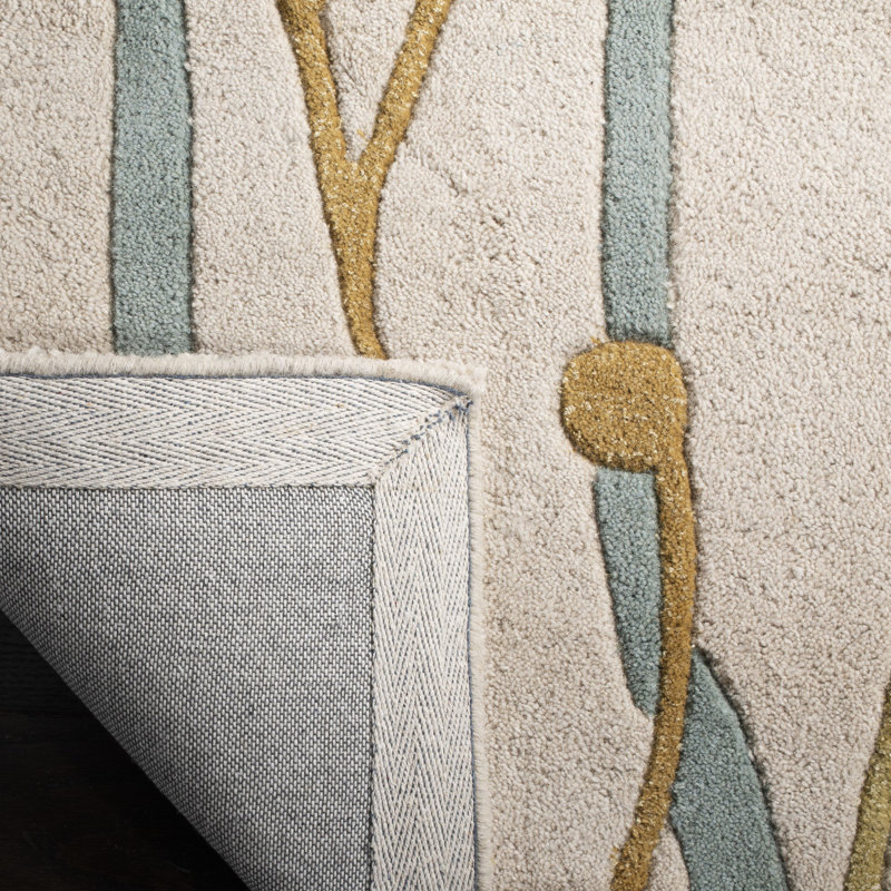 Tapis beige en laine touffeté à la main Avayah, Rectangle 2 pi x 3 pi