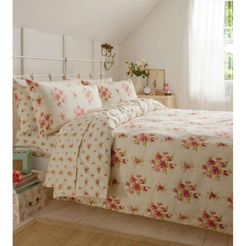 Madelaine Flat Sheet, Double, Pink