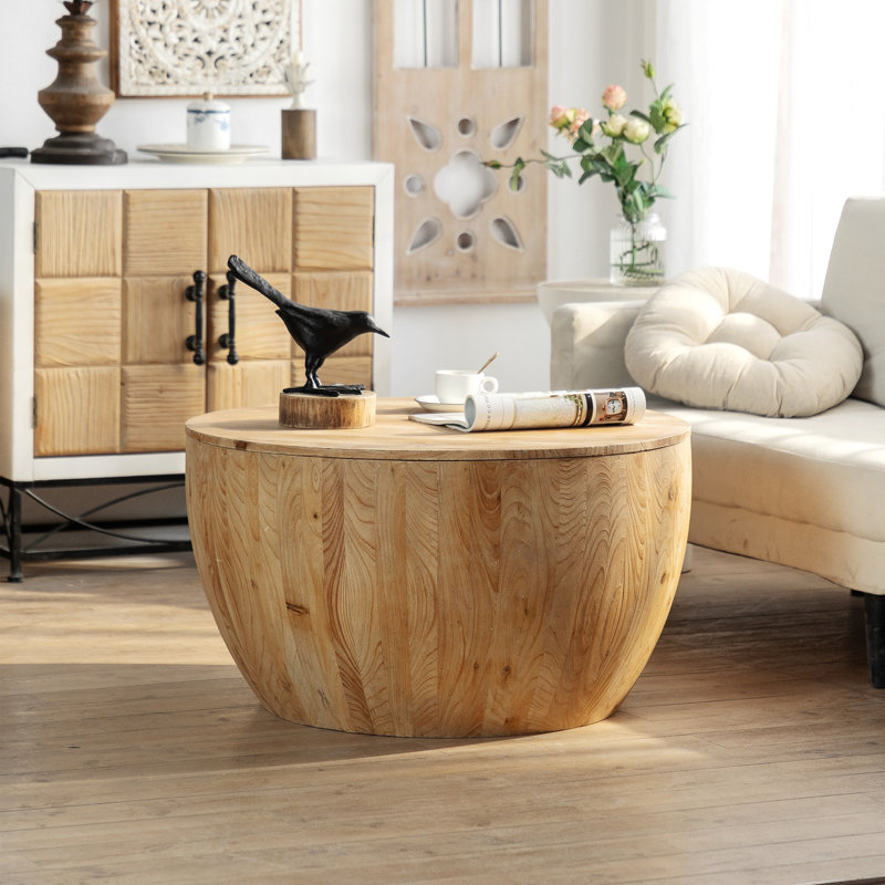31.50 Inch Vintage Bucket-Shaped Coffee Table