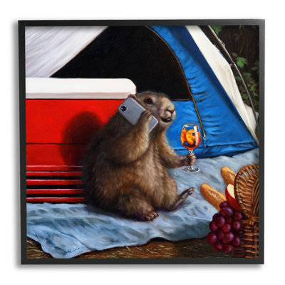 Tente de camping, pique-nique rat musqué, art giclée par Lucia Heffernan