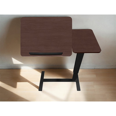 Folding Overbed Bedside Desk, Mobile Rolling Laptop Stand With Adjustable Height And Tilting Tray For Bed Or Sofa