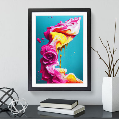 XV1022-3164X Paint Drip Flower No.3 Abstract - Single Picture Frame Print