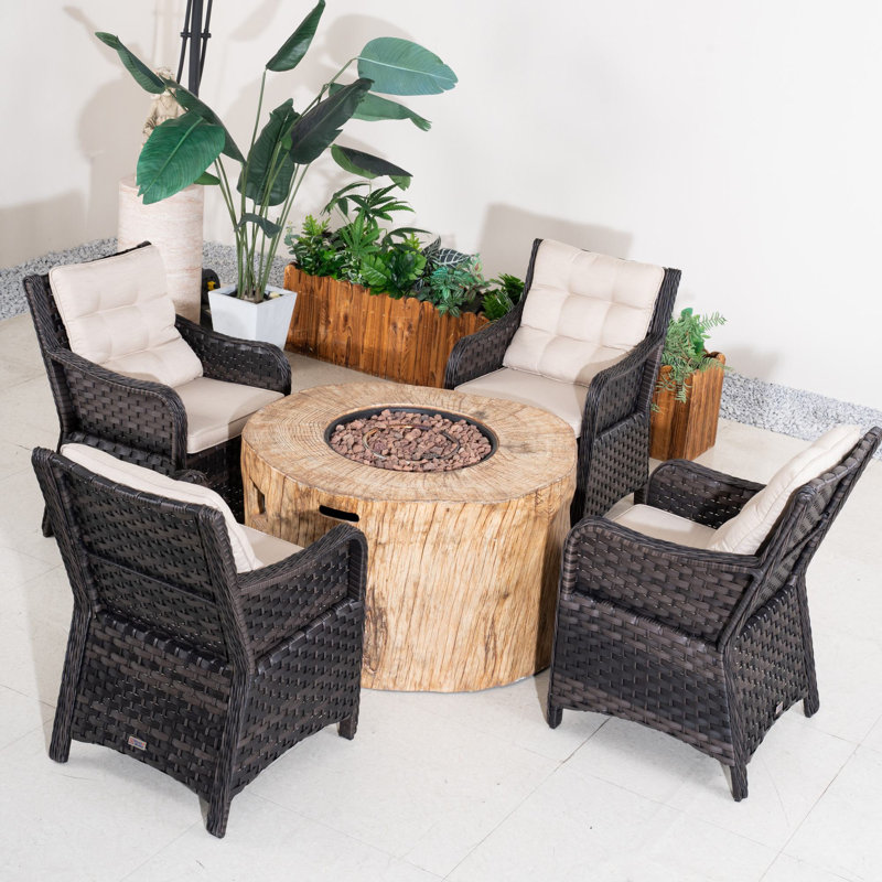 Arrika 4-Person Patio Conversation Set With Cushions